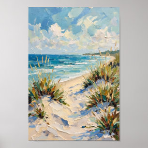Affiche Dunes de plage vintage Art côtier