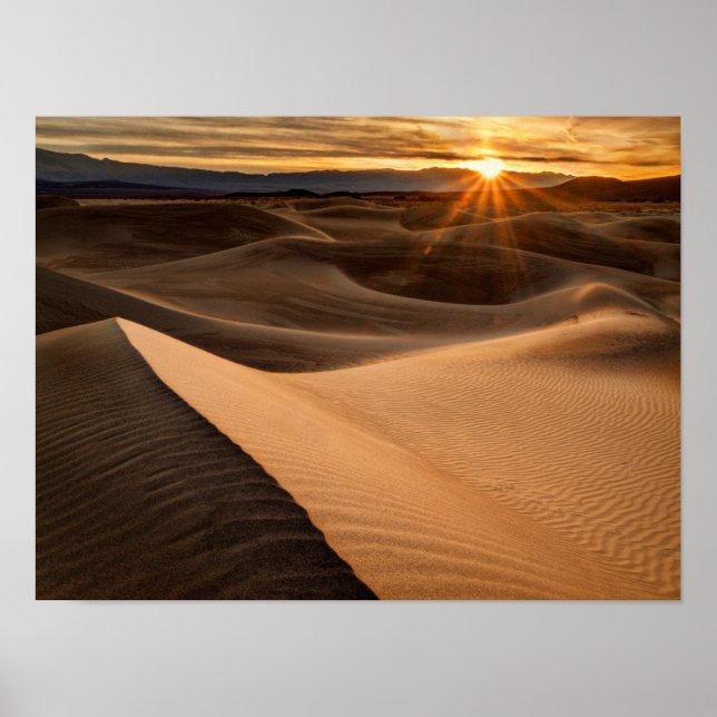 Affiche Dunes de sable doré, Death Valley, CA (Devant)