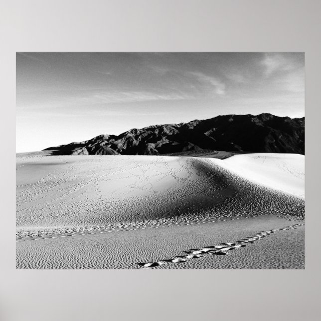 Affiche Dunes de sable noir et blanc de la vallée de la mo (Devant)