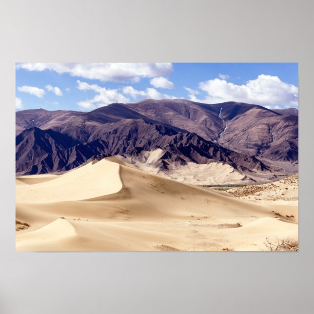 Affiche Dunes de sable près du monastère de Samye - Tibet (Devant)