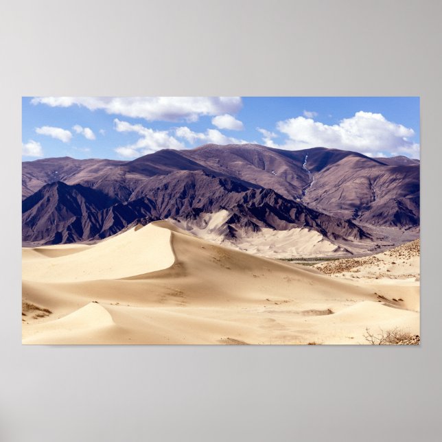 Affiche Dunes de sable près du monastère de Samye - Tibet (Devant)