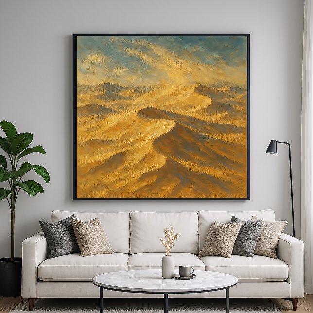 Affiche Dunes De Sable Ventées - Art Peintre Pastel (Créateur téléchargé)