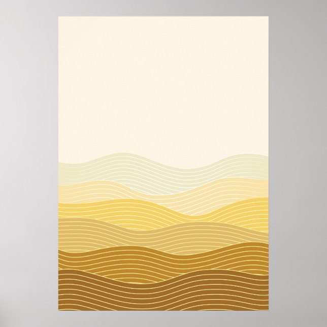 Affiche Dunes d'or minimaliste Abstrait Boho Design (Devant)