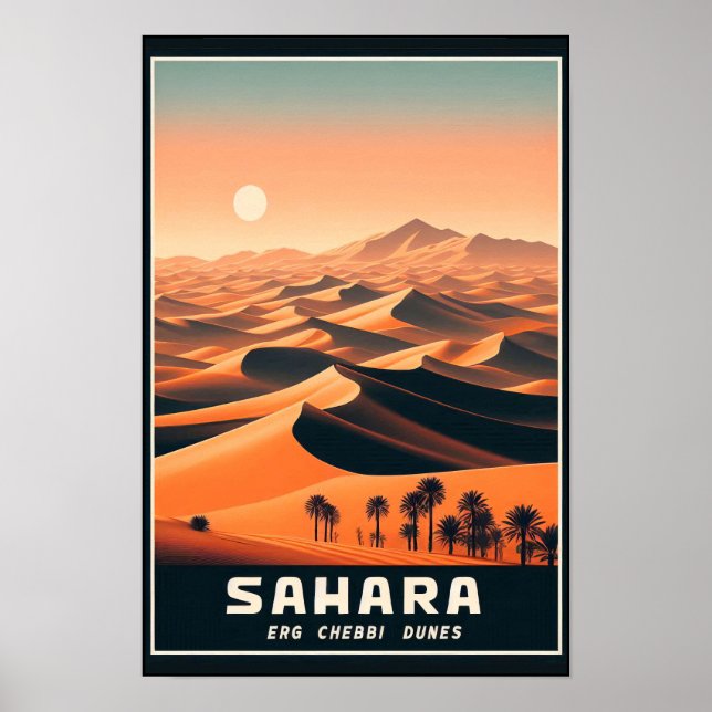 Affiche Dunes infinies de l'Erg Chebbi, Maroc (Devant)