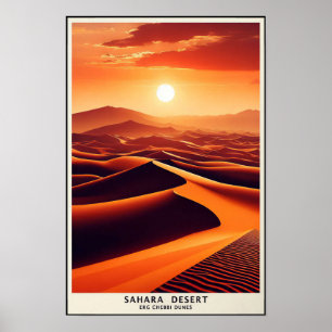 Affiche Dunes infinies de l'Erg Chebbi, Maroc