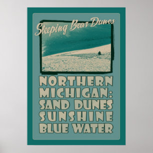 Affiche Dunes Michigan du nord d'ours de sommeil