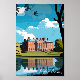 Affiche Dunham Massey Angleterre illustration de voyage vi