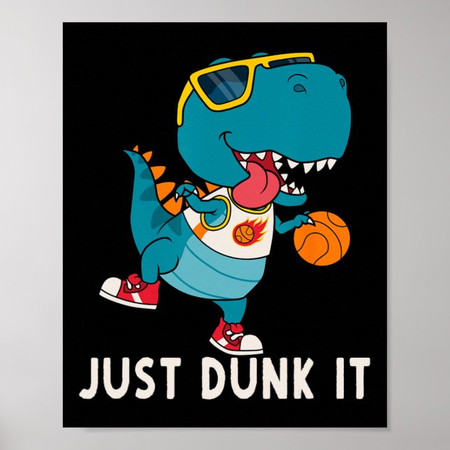 Affiche Dunk It Fun Dinosaur Championnat D de basket-ball (Devant)