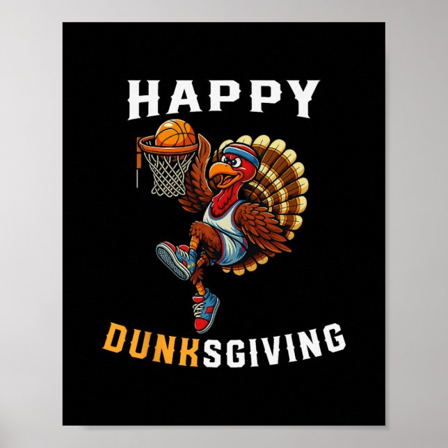 Affiche Dunksgiving Turkey Sketll Player Funny Thanksgivin (Devant)