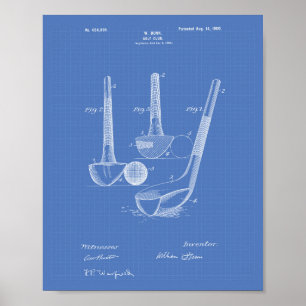 Affiche Dunn Golf Club 1900 Patent Art - Blueprint