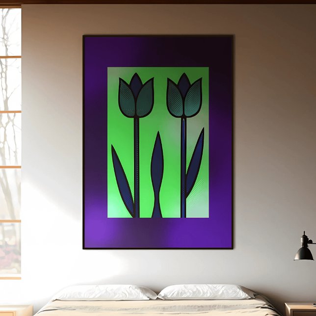 Affiche Duo Tulip moderne : Jardin minimaliste (Créateur téléchargé)