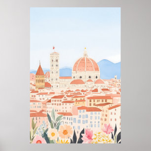Affiche Duomo minimal Italie Florence Art Print