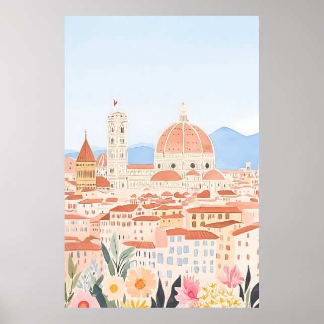 Affiche Duomo minimal Italie Florence Art Print (Devant)