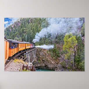 Affiche Durango Et Silverton Railroad Locomotive Blowdown