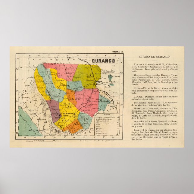 Affiche Durango, Mexique (Devant)