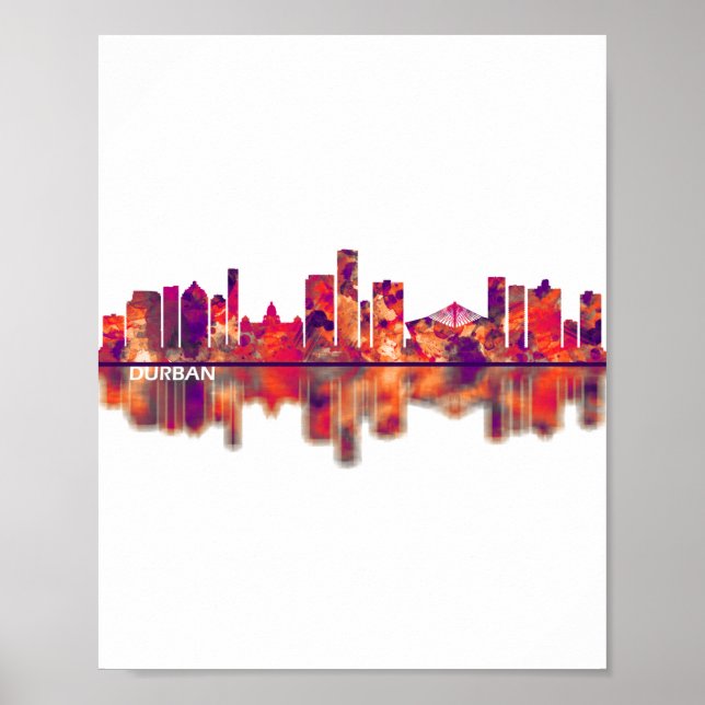 Affiche Durban Afrique du Sud Skyline (Devant)