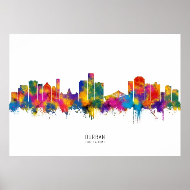 Affiche Durban Afrique du Sud Skyline (Devant)