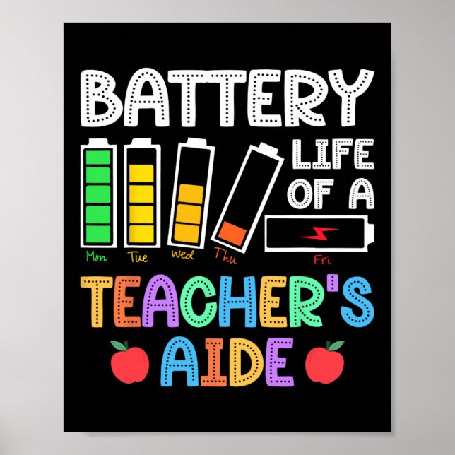 Affiche Durée De Vie De La Batterie D'Un Enseignant Aide I (Devant)