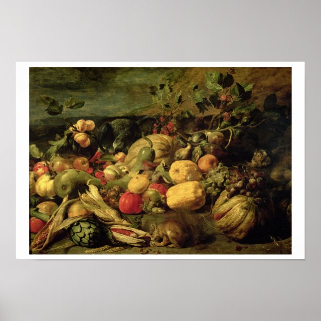 Affiche Durée de vie des fruits et légumes (huile sur pann (Devant)