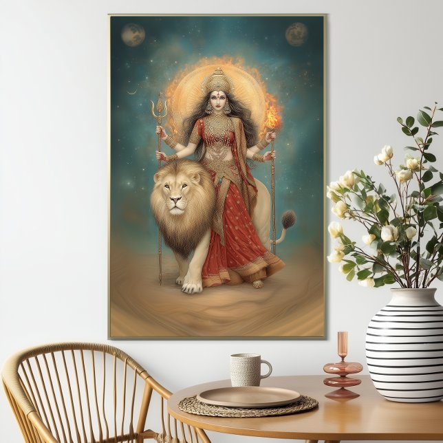 Affiche Durga Hindu Goddess of Strength and Protection (Créateur téléchargé)