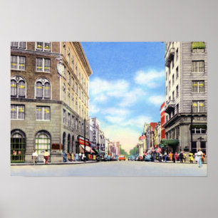 Affiche Durham Caroline du Nord, rue Main