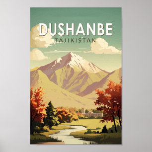 Affiche Dushanbe Tadjikistan Travel Art Vintage
