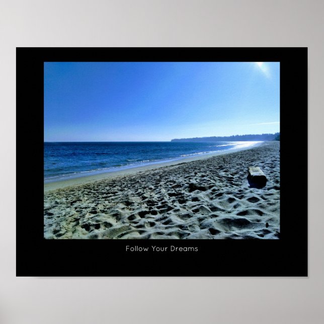 Affiche Dusk at Malibu Beach Inspirational Citation (Devant)