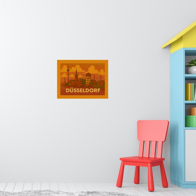 Affiche Düsseldorf Allemagne Art de ville (Pépinière 1)