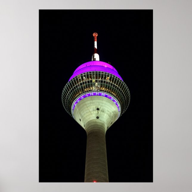 Affiche Düsseldorfer Rheinturm de nuit (Devant)