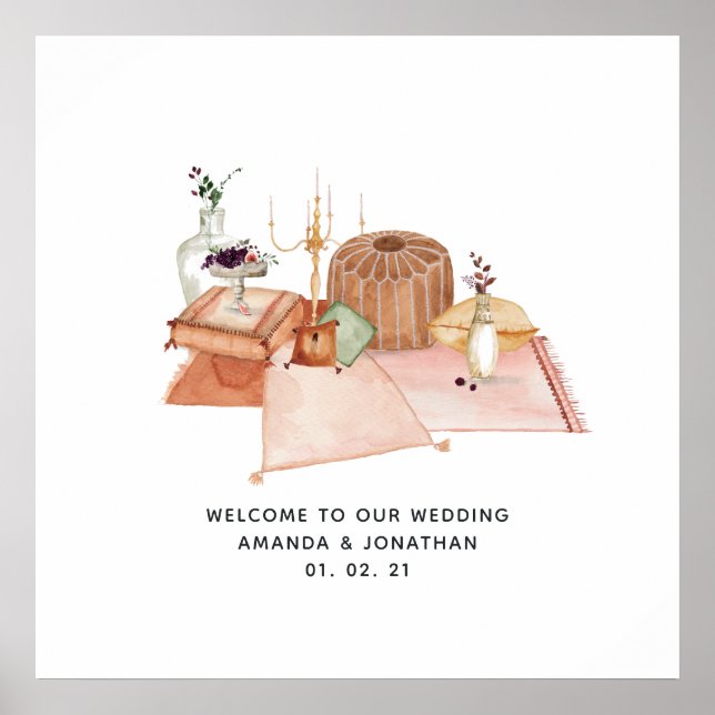 Affiche Dusty Automne Sanctuaire Bohème Mariage Bienvenue (Devant)