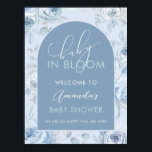 Affiche Dusty Bébé Bleu En Fleur Baby shower Bienvenue<br><div class="desc">Bienvenue à vos invités dans une célébration de nouveaux débuts avec notre Affiche de bienvenue Baby shower enchanteresse "Baby in Bloom". Cette belle enseigne présente un design délicat de flores bleues poussiéreuses, capturant parfaitement l'essence de l'élégance et la joie d'attendre une nouvelle vie. Réalisé sur papier d'affiche parfait pour l'encadrement...</div>