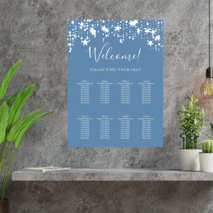 Affiche Dusty bleu blanc étoiles 9 places