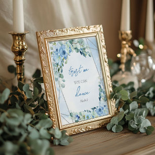 Affiche Dusty bleu floral argent Faites-moi confiance vous