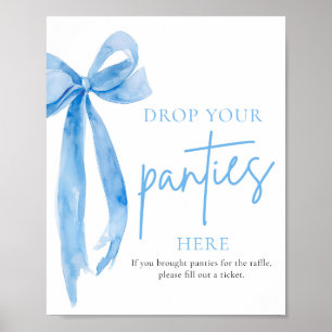 Affiche Dusty Blue Bow Déposez Vos Culottes Ici Jeu