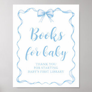 Affiche Dusty Blue Boy Boy Boy Baby showers Livres pour Ba