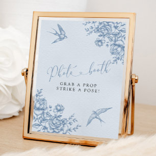 Affiche Dusty Blue Chinoiserie Baby shower Photo Booth