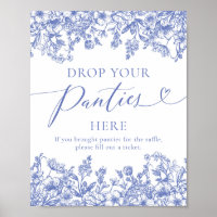 Dusty Blue Floral Déposez Vos Culottes Ici Jeu
