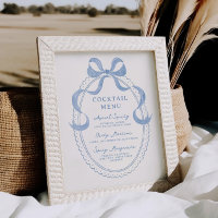 Dusty Blue Main Draw Frame Cocktail Menu