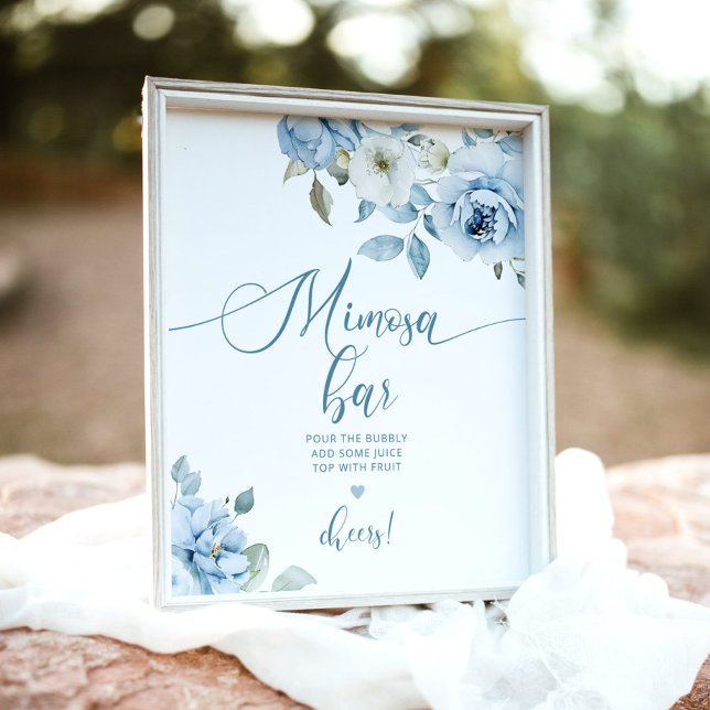 Affiche Dusty Blue quelque chose bleu mimosa bar (Créateur téléchargé)