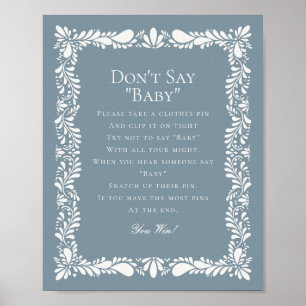 Affiche Dusty Blue Talavera Carrelage ne pas dire Baby sho