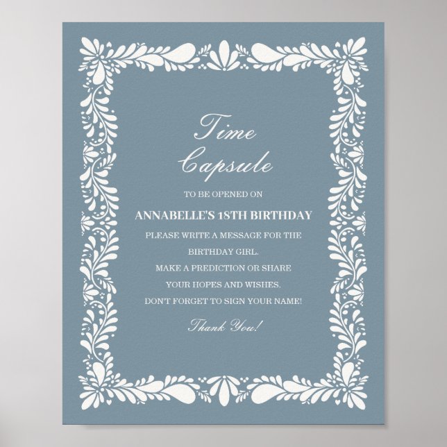 Affiche Dusty Blue Talavera Time Capsule Jeu d'anniversair (Devant)