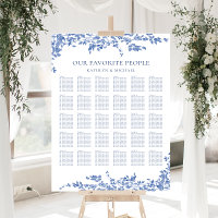 Dusty Blue Vintage Floral Mariage 30 Table Siège
