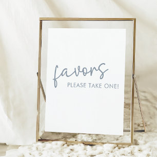 Affiche Dusty Blue & White Minimalist Fête des mariées fav