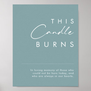 Affiche Dusty Boho Panneau Blue This Candle Burns