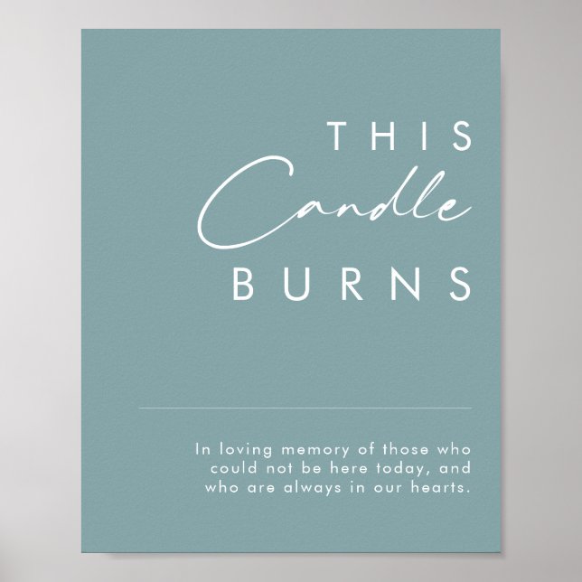 Affiche Dusty Boho | Panneau Blue This Candle Burns (Devant)