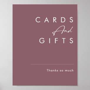 Affiche Dusty Boho Panneau Cartes et Cadeaux Violet