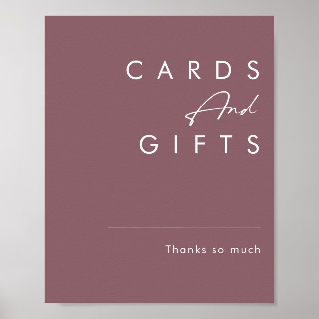 Affiche Dusty Boho | Panneau Cartes et Cadeaux Violet (Devant)
