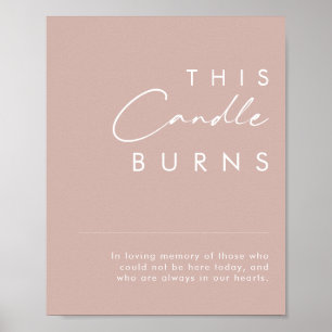 Affiche Dusty Boho Panneau Rose Cette Bougie Brûle
