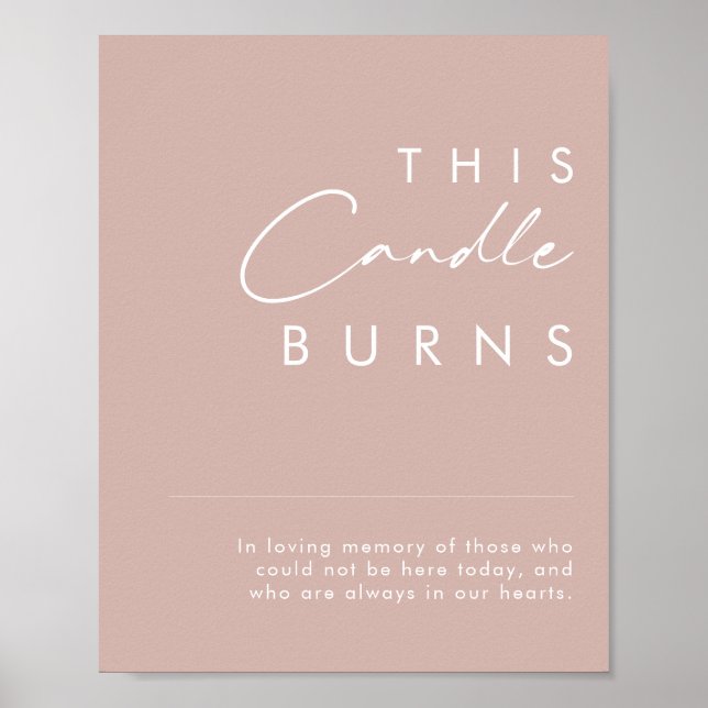 Affiche Dusty Boho | Panneau Rose Cette Bougie Brûle (Devant)