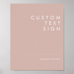 Affiche Dusty Boho Rose Cards and Gifts Custom Sign